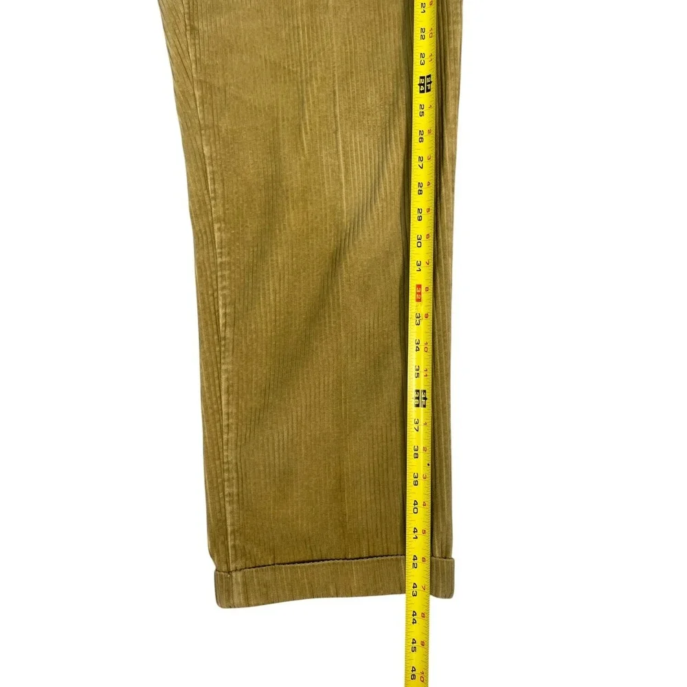 Eddie Bauer Pants Mens 36 Beige Corduroy Cotton Mid Rise Straight Leg Cuffed Hem